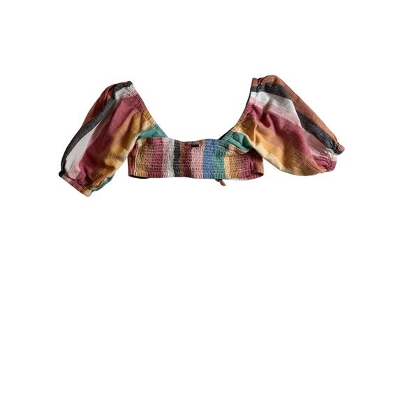 Billabong x Sincerely Jules Amaze The Day Rainbow Stripe Cropped Top M - Picture 5 of 5